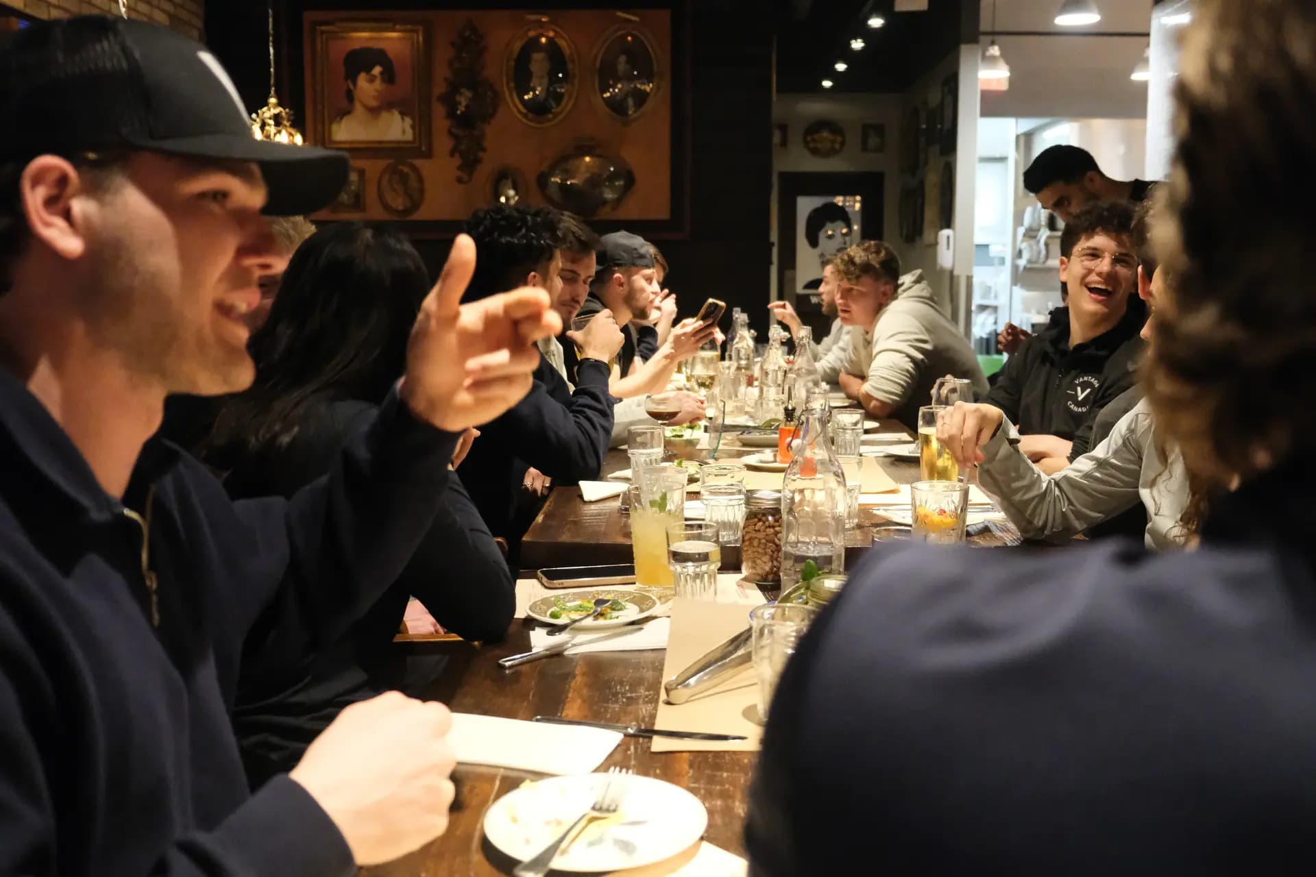 Team dinner celebration